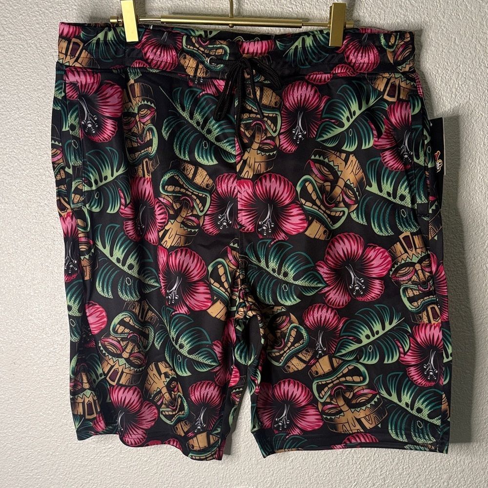 Men's Tropical Pattern Athletic Shorts